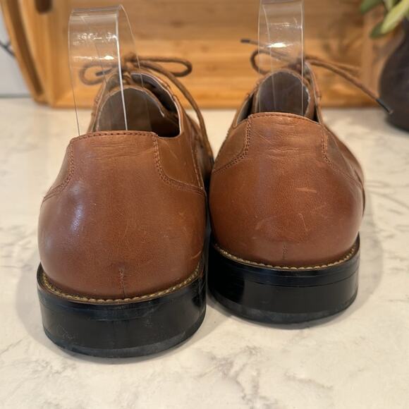 STACY ADAMS Corrado Bike Toe Lace-up Oxford tan brown office semi formal size 12 - Picture 2 of 9
